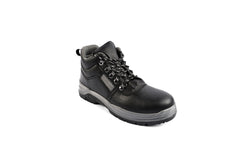 SteelGuard Black Leather Work Boots
