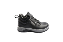 SteelGuard Black Leather Work Boots