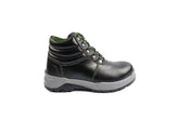 SafeStride Black Leather Boots with Green Accents