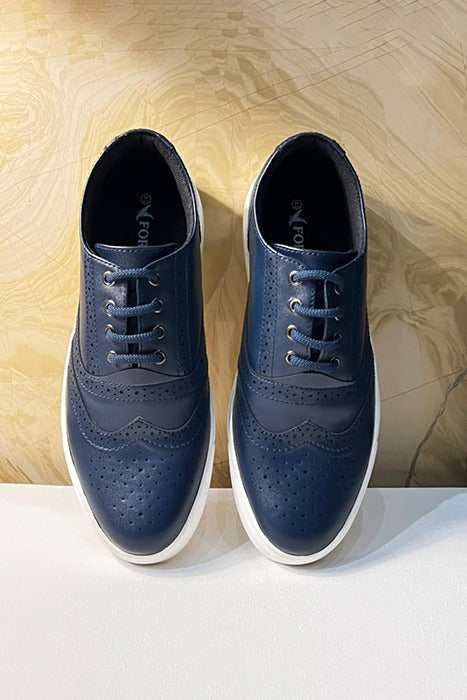 Mens PU Leather Brogue Sneaker