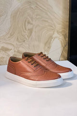 Mens PU Leather Brogue Sneaker